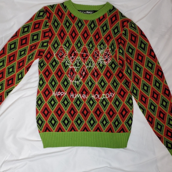 happy human holiday sweater